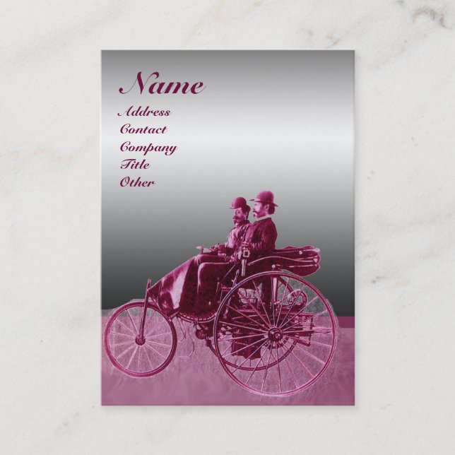 CARTE DE VISITE AUTO RÉPARATION MONOGRAMME AUTOMOGRAMME CHROME MÉT (Devant)