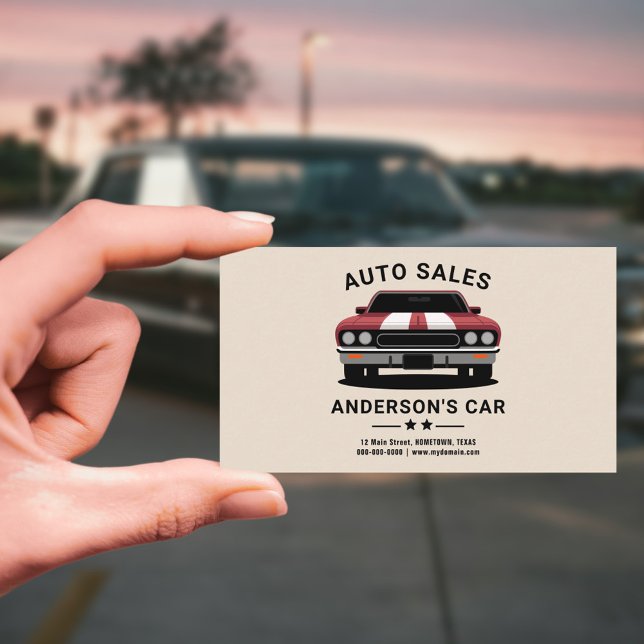 Carte De Visite Auto Sales (Auto Sales Business Card)