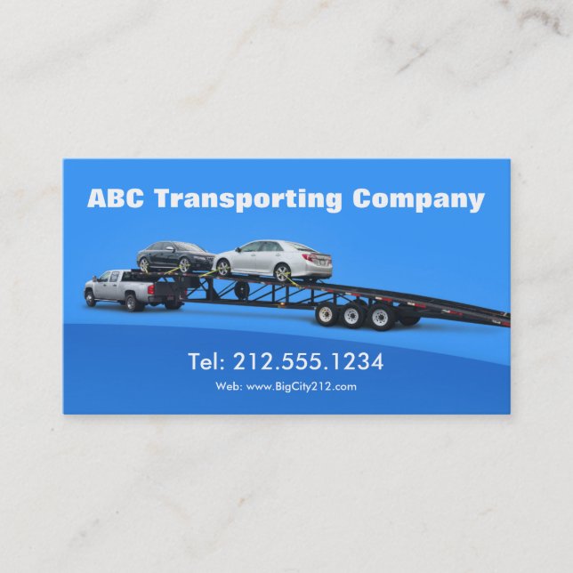 Carte De Visite Auto Transporter voiture Hauling Logistique (Devant)