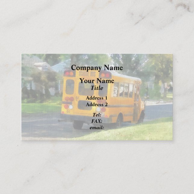 Carte De Visite Autobus scolaire garé (Devant)