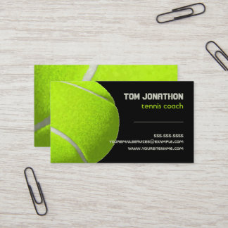 Carte De Visite Autocar de tennis jaune fluorescent moderne