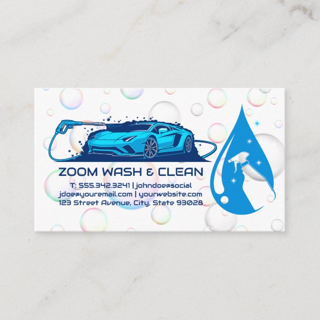 Carte De Visite AutoCare | Services de lavage de voiture (Devant)