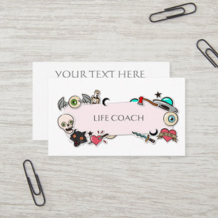 Carte De Visite Autocollants de style tatouage funky   