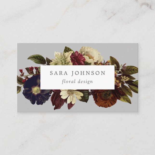 Carte De Visite Automne Automne Moody Design Floral (Devant)