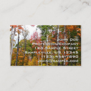 Carte De Visite Automne dans la forêt Colorée Photographie d'autom