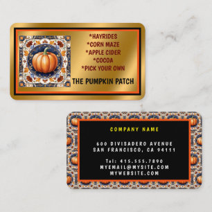 Carte De Visite Automne Thanksgiving Collection Citrouille moderne