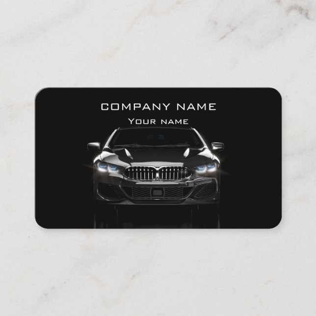 Carte de visite automobile moderne noir élégant (Devant)