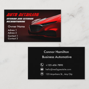 Carte De Visite Automobile Wash Professional Auto Détail Automotiv