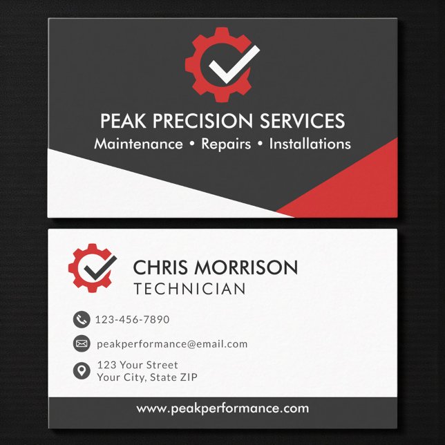 Carte De Visite Automotive and Maintenance Services (Créateur téléchargé)
