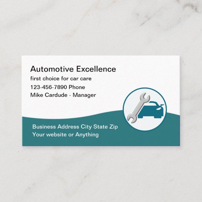 Carte De Visite Automotive Services Cool Business Card Design (Devant)