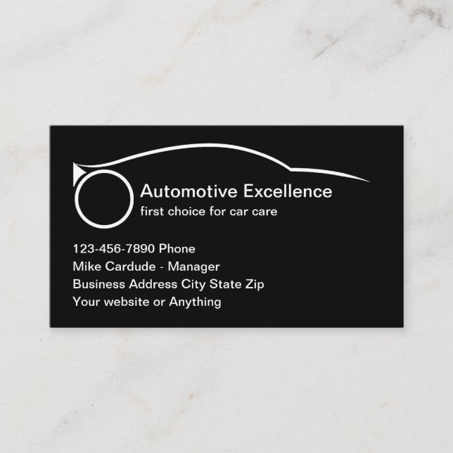 Carte De Visite Automotive Services Cool Business Cards (Devant)