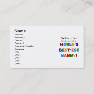 Carte De Visite Autrement connu comme le meilleur cadeau de nounou
