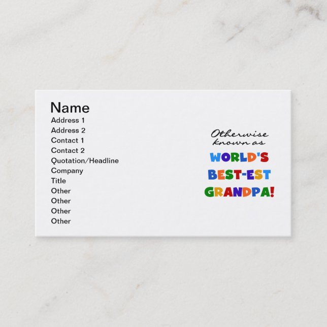 Carte De Visite Autrement connu en tant que cadeaux du grand-papa (Devant)