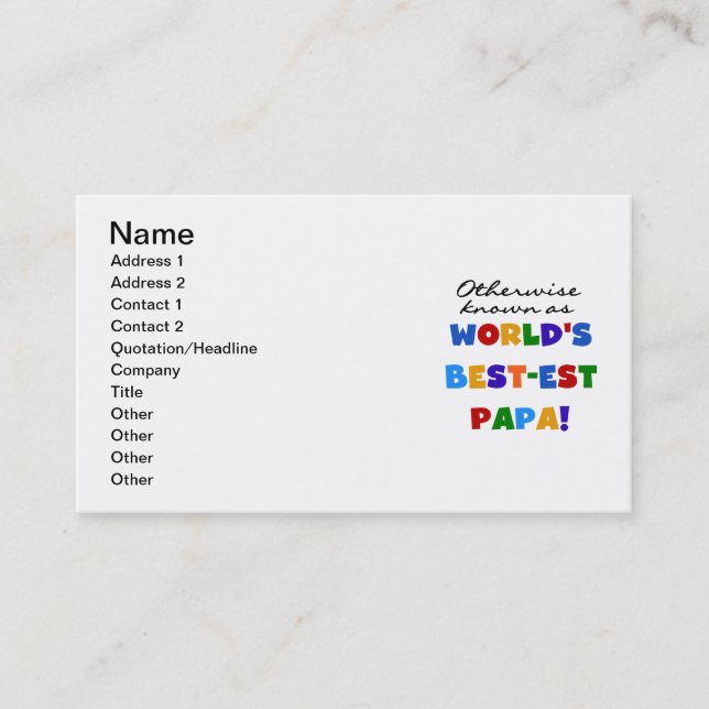 Carte De Visite Autrement T-shirts et cadeaux connus du papa (Devant)