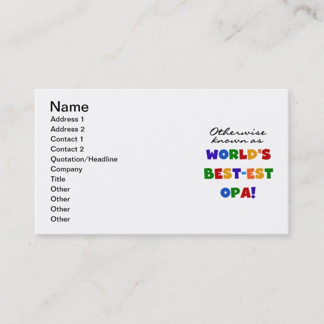 Carte De Visite Autres T-shirts et cadeaux Opa (Devant)