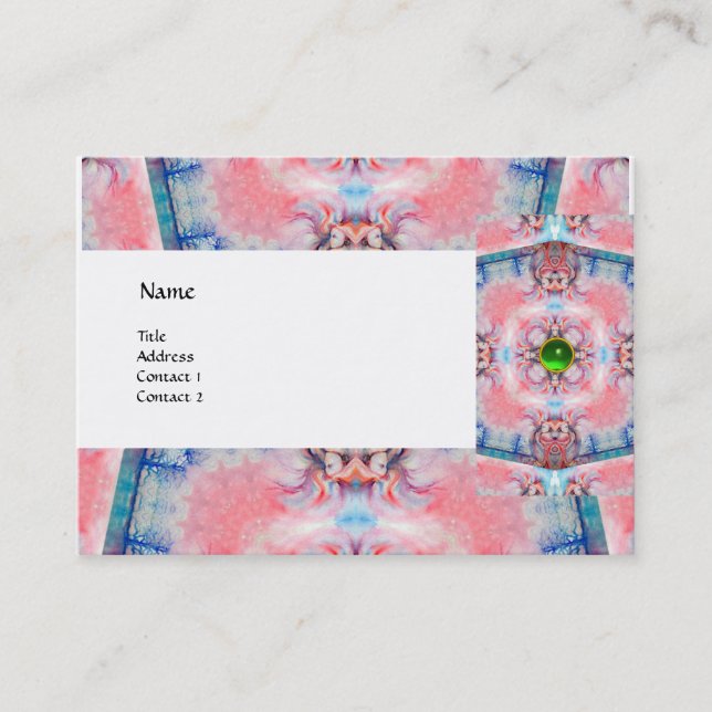 Carte De Visite AVALON PSYCHEDELIC, gemme rose violet bleu émeraud (Devant)