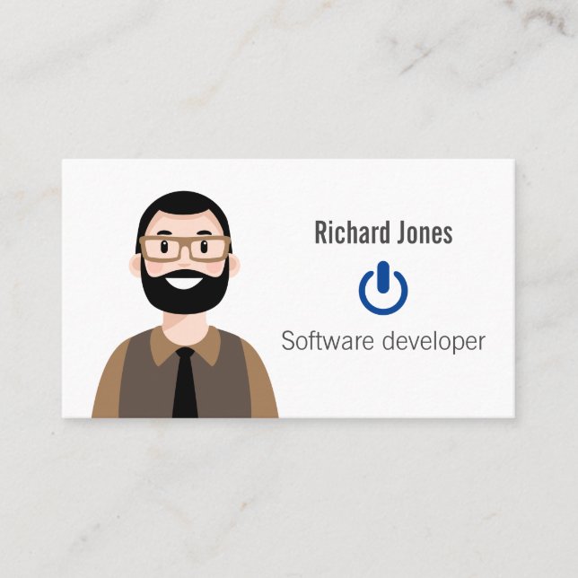 Carte de visite avatar informatique personnalisé (Devant)