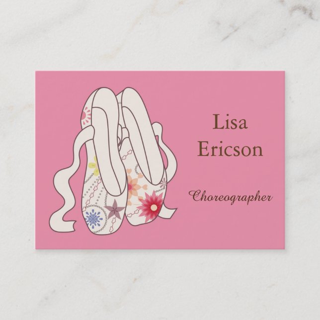 Carte de visite avec chaussures de ballet (Devant)