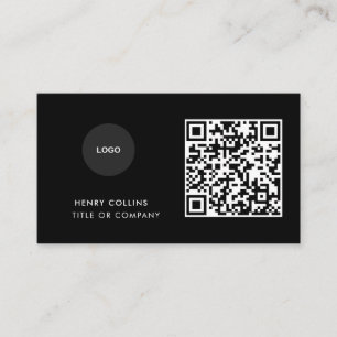Carte de visite avec code QR   Design moderne noir