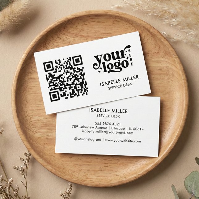 Carte de visite avec code QR | Design moderne simp (Business Card with QR Code | Simple Modern Design)