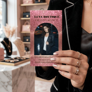 Carte de visite avec code QR et photo d'arche mode