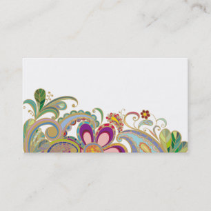 carte de visite avec des fleurs