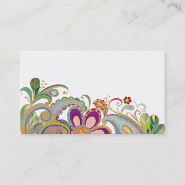 carte de visite avec des fleurs (Devant)