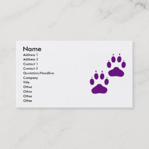 Carte de visite avec des pattes de chiot
