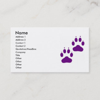 Carte de visite avec des pattes de chiot