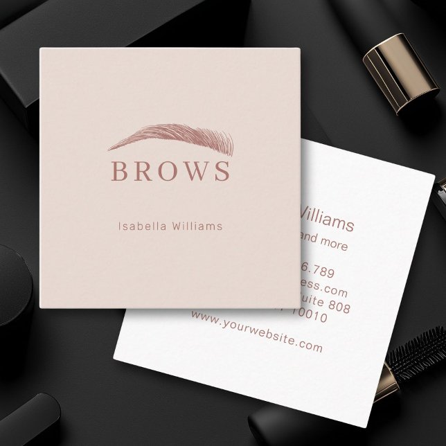 Carte de visite avec des sourcils minimes (Minimal Elegant Eyebrow Salon Business card)
