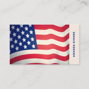 Carte de visite avec drapeau américain