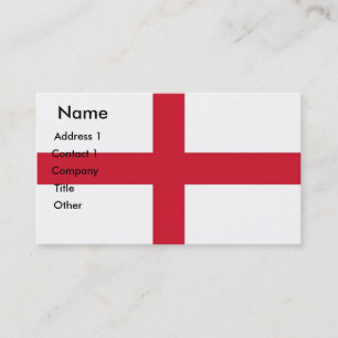 Carte de visite avec drapeau d'Angleterre