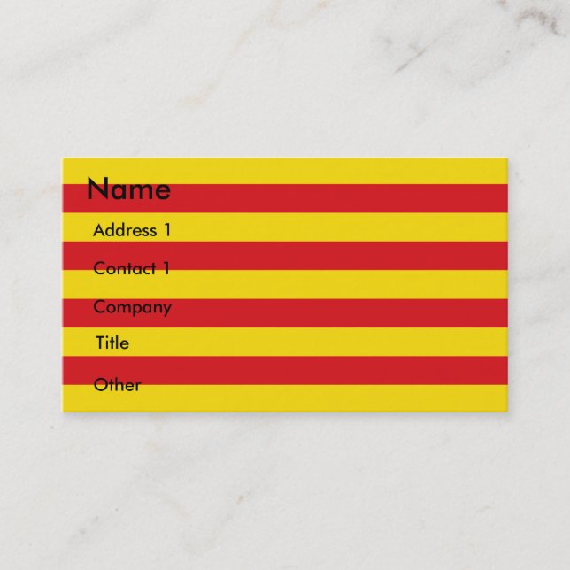 Carte de visite avec drapeau de Catalogne (Devant)