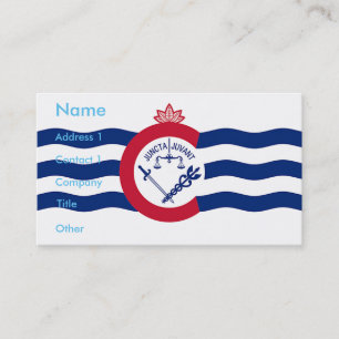 Carte de visite avec Drapeau de Cincinnati, Ohio