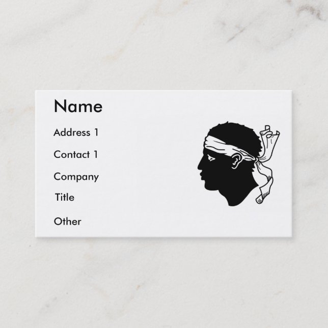 Carte de visite avec Drapeau de Corse (Devant)
