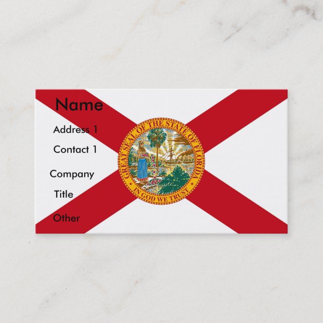 Carte de visite avec Drapeau de Floride, États-Uni (Devant)