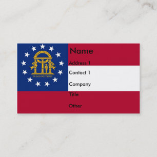 Carte de visite avec Drapeau de Géorgie U.S.A.