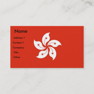 Carte de visite avec Drapeau de Hong Kong, Chine