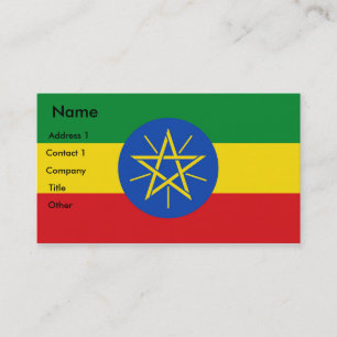 Carte de visite avec drapeau de l'Éthiopie