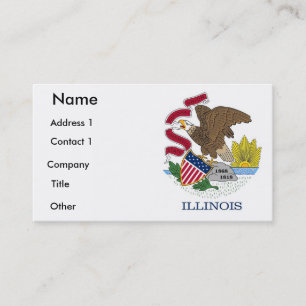 Carte de visite avec Drapeau de l'Illinois, U.S.A.