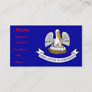 Carte de visite avec Drapeau de Louisiane États-Un