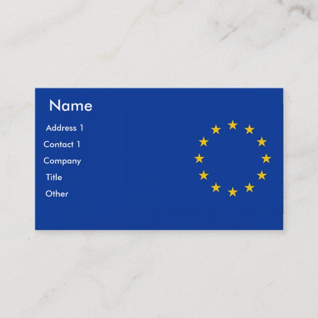 Carte de visite avec drapeau de l'Union européenne (Devant)