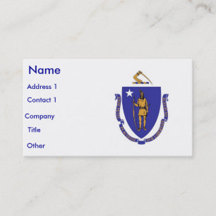 Carte de visite avec Drapeau de Massachusettes, Ét