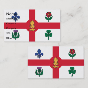 Carte de visite avec drapeau de Montréal, Canada