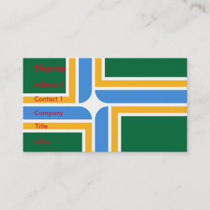 Carte de visite avec Drapeau de Portland, Oregon