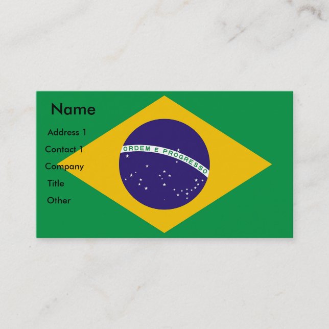 Carte de visite avec drapeau du Brésil (Devant)