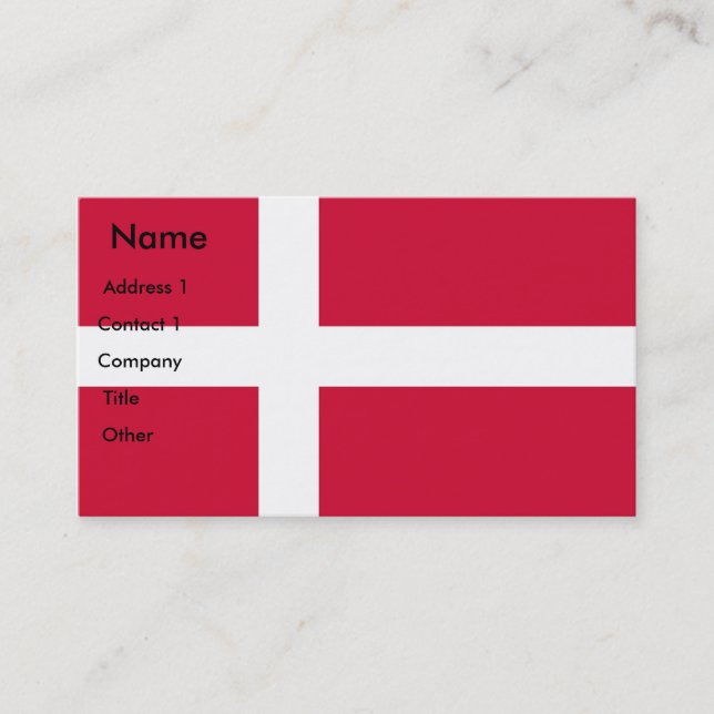 Carte de visite avec drapeau du Danemark (Devant)