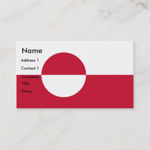 Carte de visite avec drapeau du Groenland