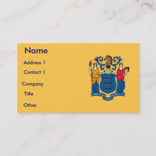 Carte de visite avec drapeau du New Jersey U.S.A.