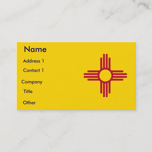Carte de visite avec Drapeau du Nouveau-Mexique Ét (Devant)